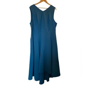 LANE BRYANT Teal Blue/Green High-Low Sleeveless V-Neck Plus Size Dress - Size 20